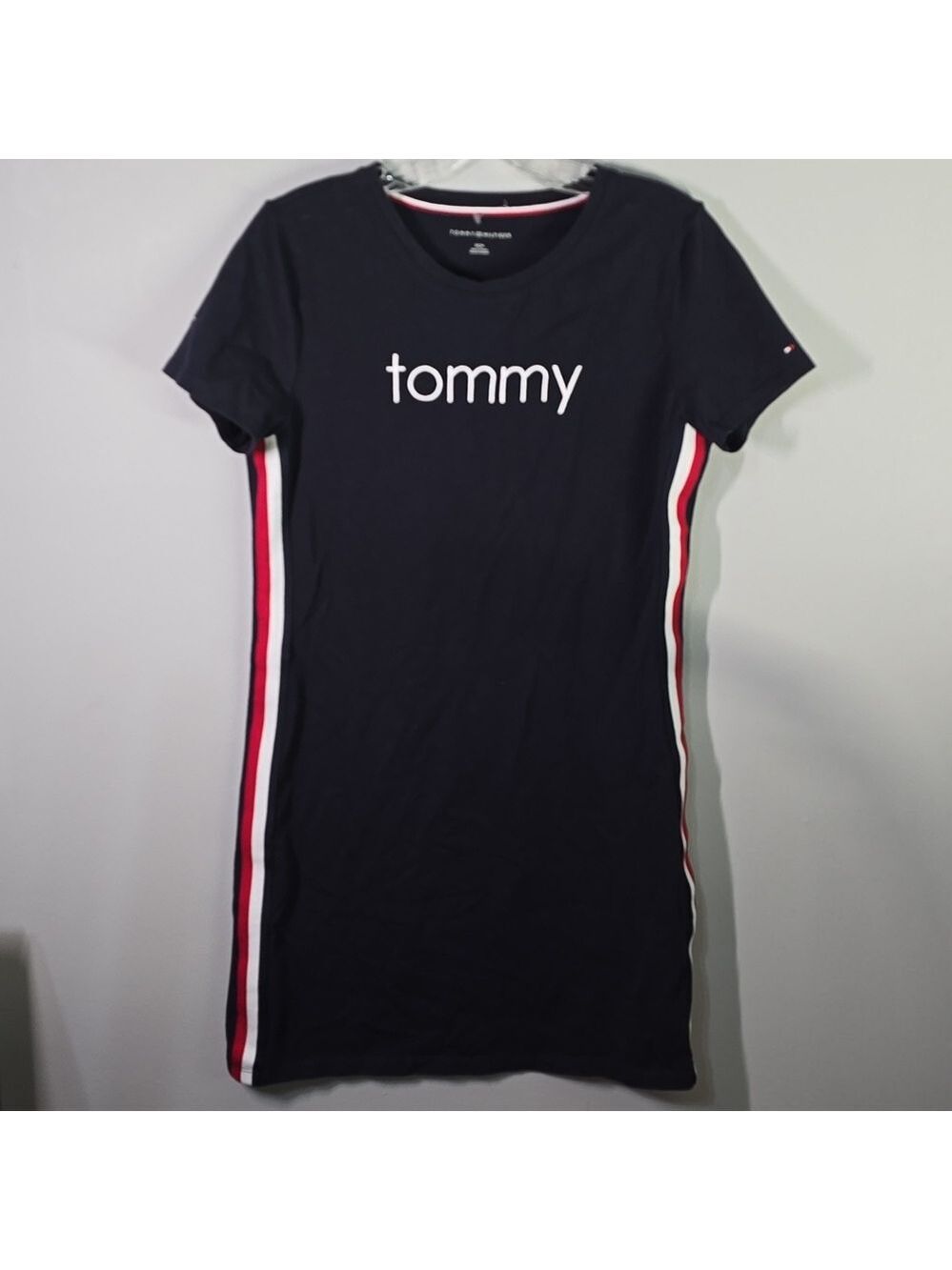 Tommy Hilfiger Navy Blue Crewneck Dress Women's Size Small Short Sleeve